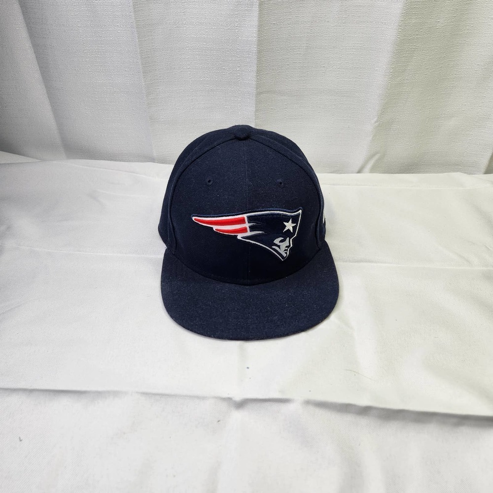 New Era Size 6 7/8 Mens NFL 59Fifty Fitted New England Patriots Hat Cap Black